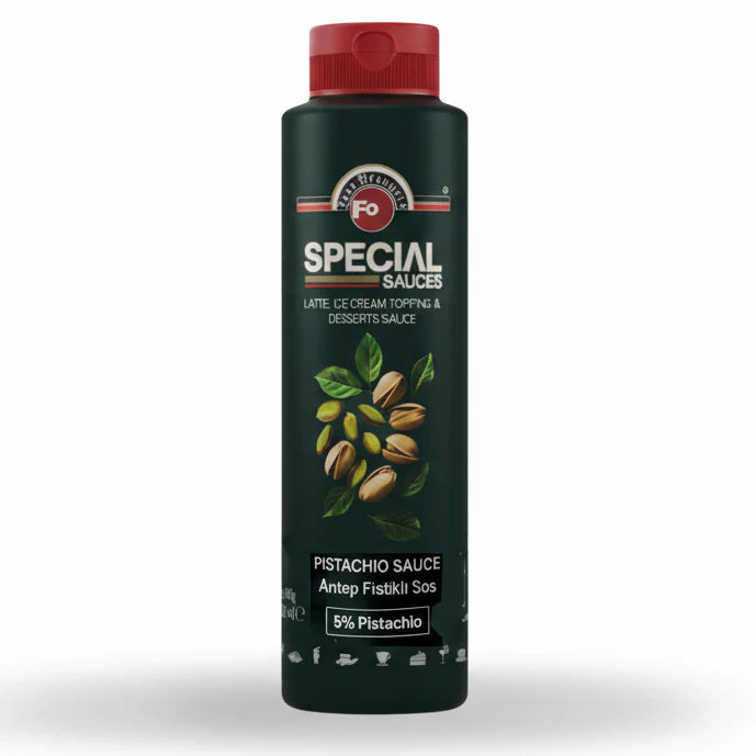 Antep Pistachio Topping Sauce 5% - Gourmet Dessert Drizzle - 940g x 6 Bottles