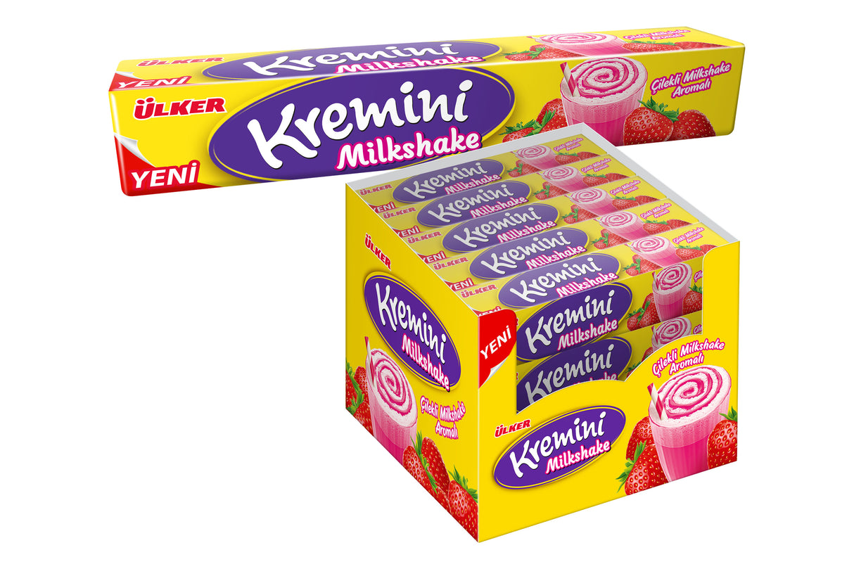 Professional Strawberry Milkshake Hard Candy - 1 Case - 240 Packs x 41g Each