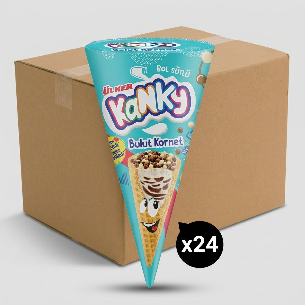 Kanky Chocolate Filled Cones - 27g x 24 Pieces