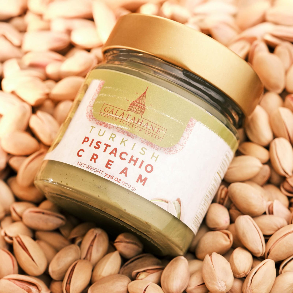 Premium Gourmet Pistachio Cream Spread - 1 Box - 6 Jars x 220g