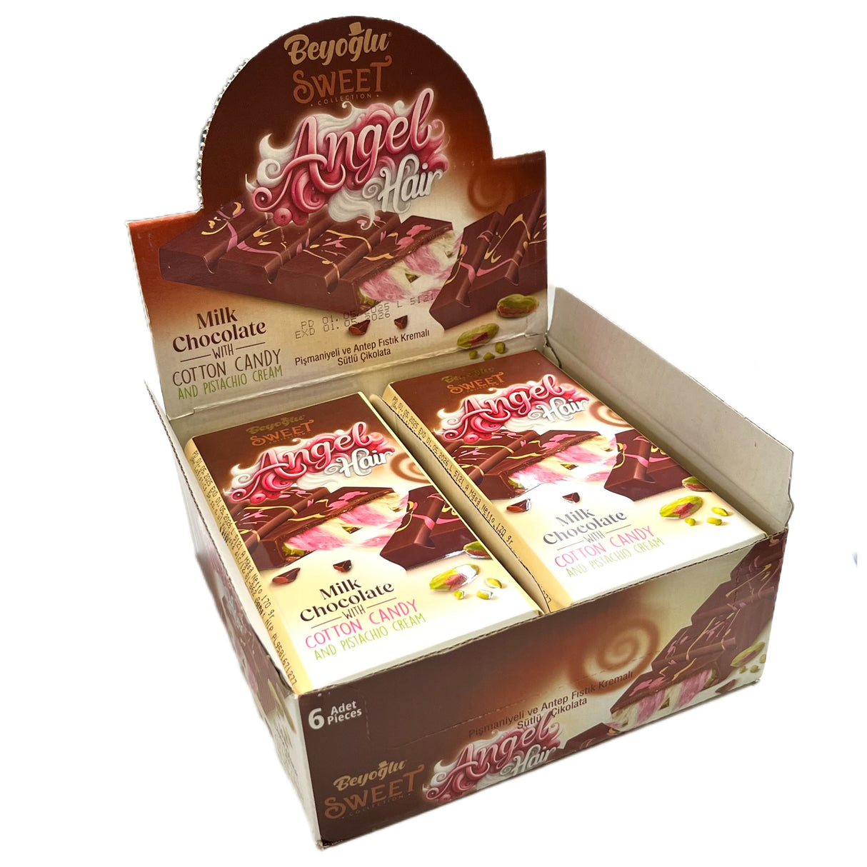 Angel Hair Chocolate with Cotton Candy and Pistachio Cream - 36 pieces x 170 gr