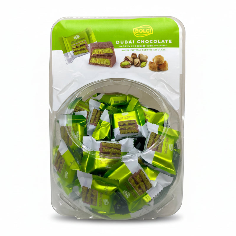 Antep Pistachio & Kadayif Dubai Chocolate Bar - 2 Round Boxes x 16g x 75 Pieces