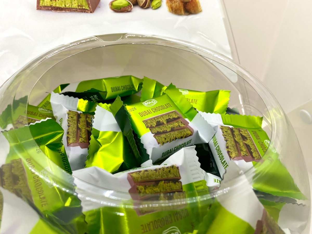 Antep Pistachio & Kadayif Dubai Chocolate Bar - 2 Round Boxes x 16g x 75 Pieces