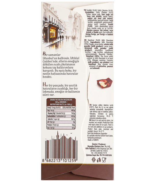 1968 Istiklal Classic Chocolate with Whole Roasted Hazelnuts - 36 Pieces x 170g