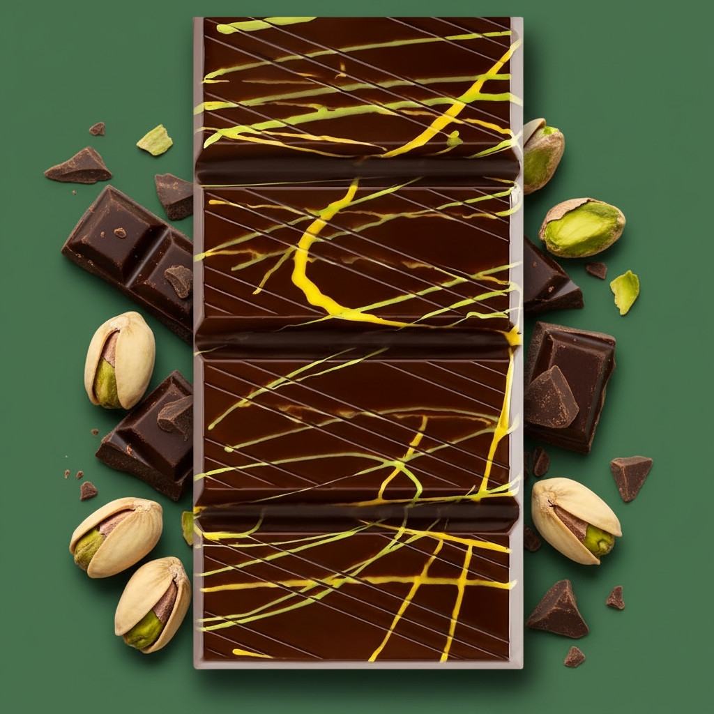 Dubaco Premium Dubai Style Dark Chocolate with Pistachio Cream & Crispy Kadaif - 36 Pieces x 200g
