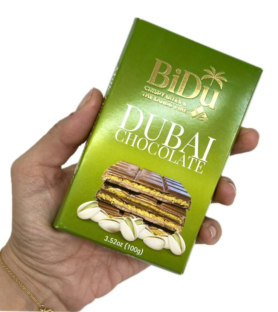 BiDu Premium Crispy Dubai Chocolate with Pistachio & Kadaif - 20 Pieces x 100g