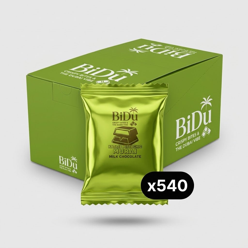 BiDu Premium Dubai - Style Chocolate with Pistachio & Shredded Wheat - 17g - Aladdin Business