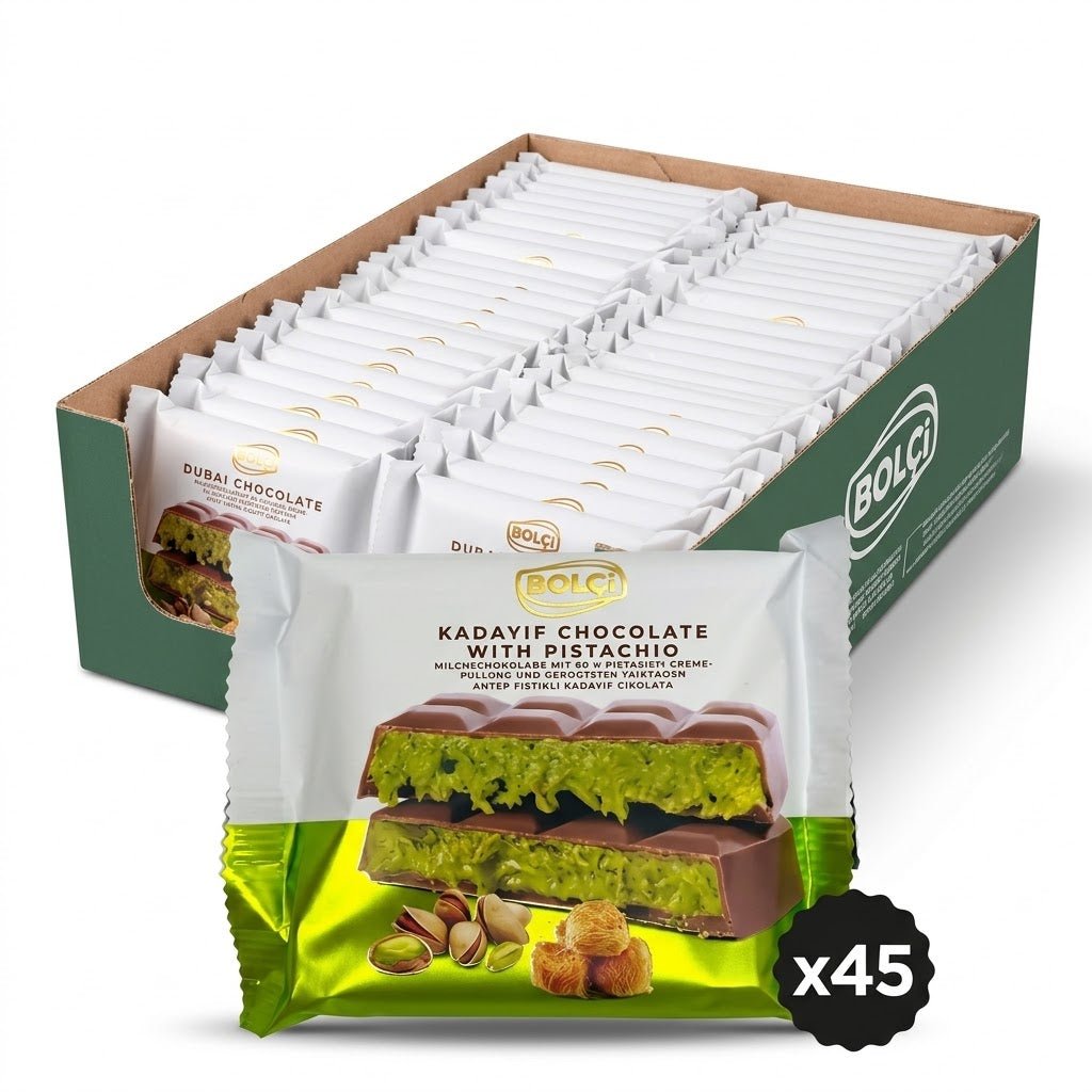 Bolci Kadayif Chocolate with Pistachio | Best Kadayif Dubai Chocolate Bar - Aladdin Business
