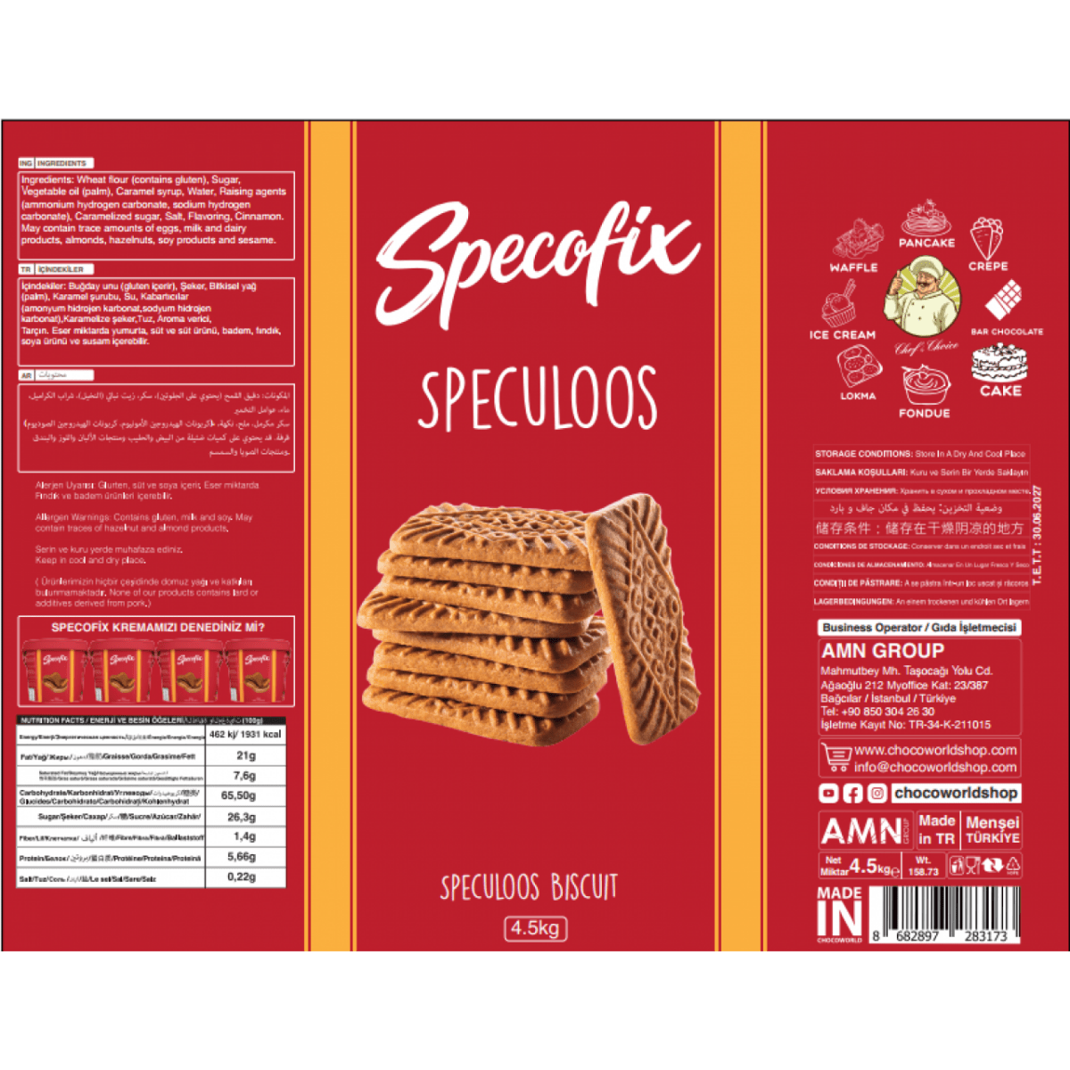 Chocoworld Specofix Whole Biscuit for Bakery | 4.5kg Box - Aladdin Business