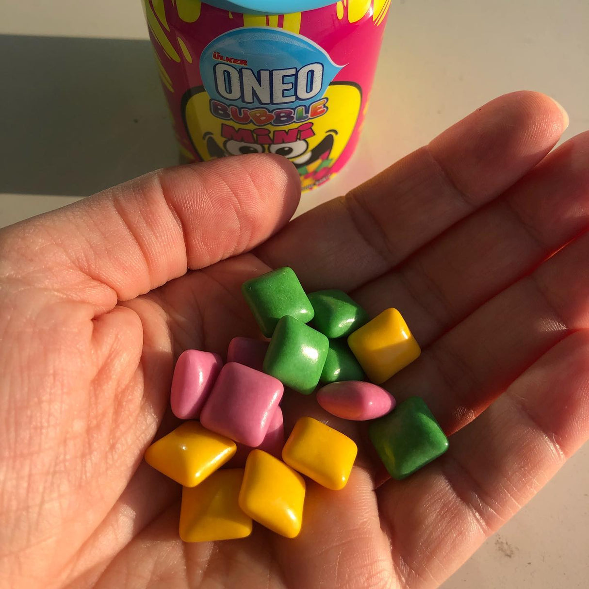 Bubble Mini Mixed Fruit Flavored Gum - 1 Case - 96 Packs x 60g Each