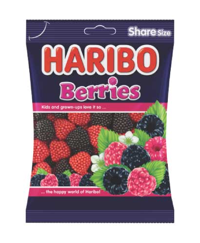 Assorted Berry Flavored Soft Candy - 1 Case - 120 Packs x 80g Each