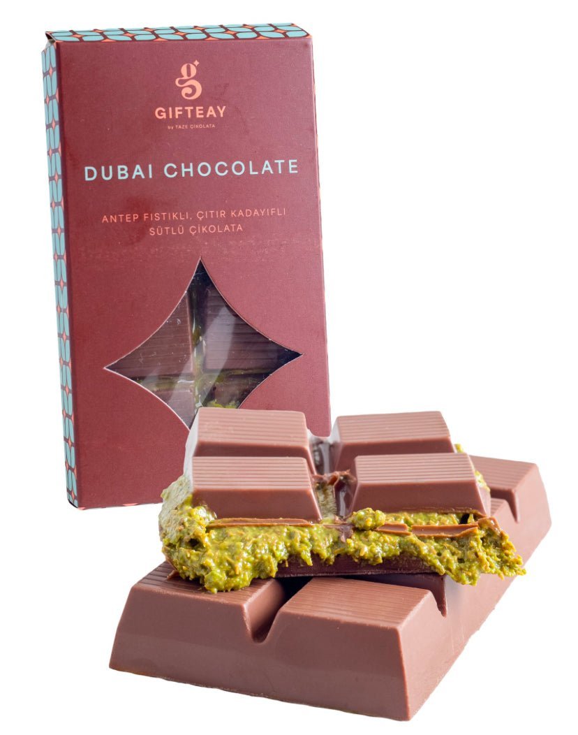 Dubai Chocolate - 200g Belgian Chocolate with Pistachio & Kadayif - 200g x 10 Bars