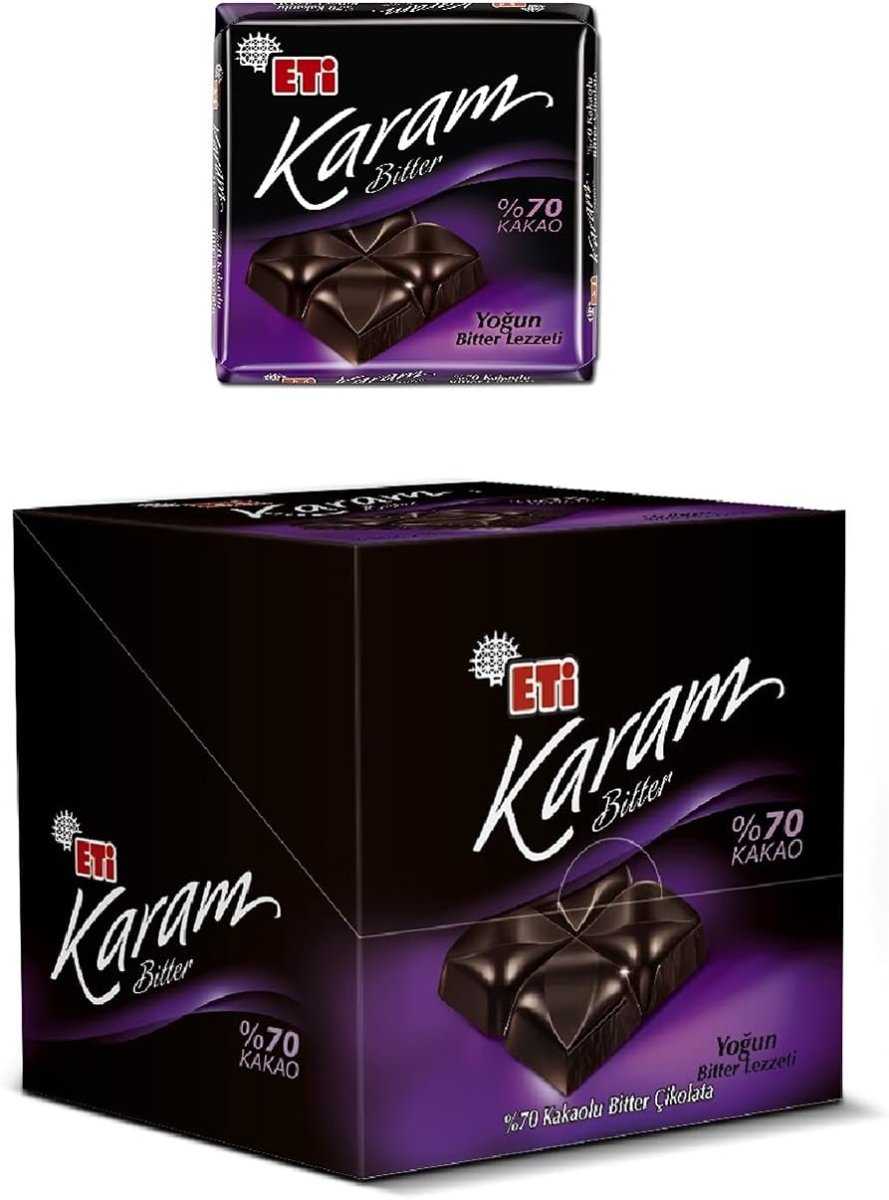 Eti Karam 70% Cocoa Dark Chocolate - 36 Pieces x 60g