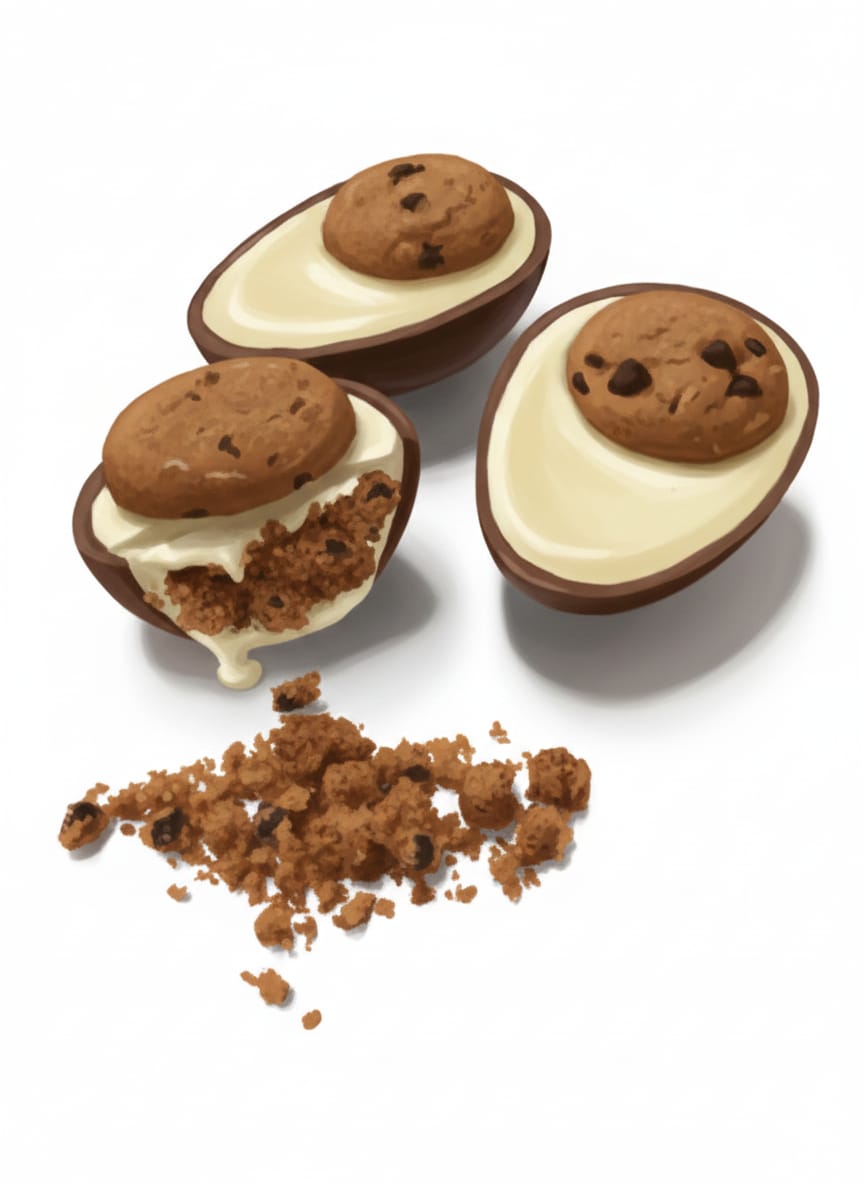 Hello Egg with Biscuit Chocolate Filled with Biscuits – 50 g (144 pcs / Case) - Aladdin Business