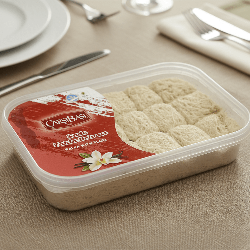 Premium Classic Plain Tahini Halva - 12 Pieces x 400g