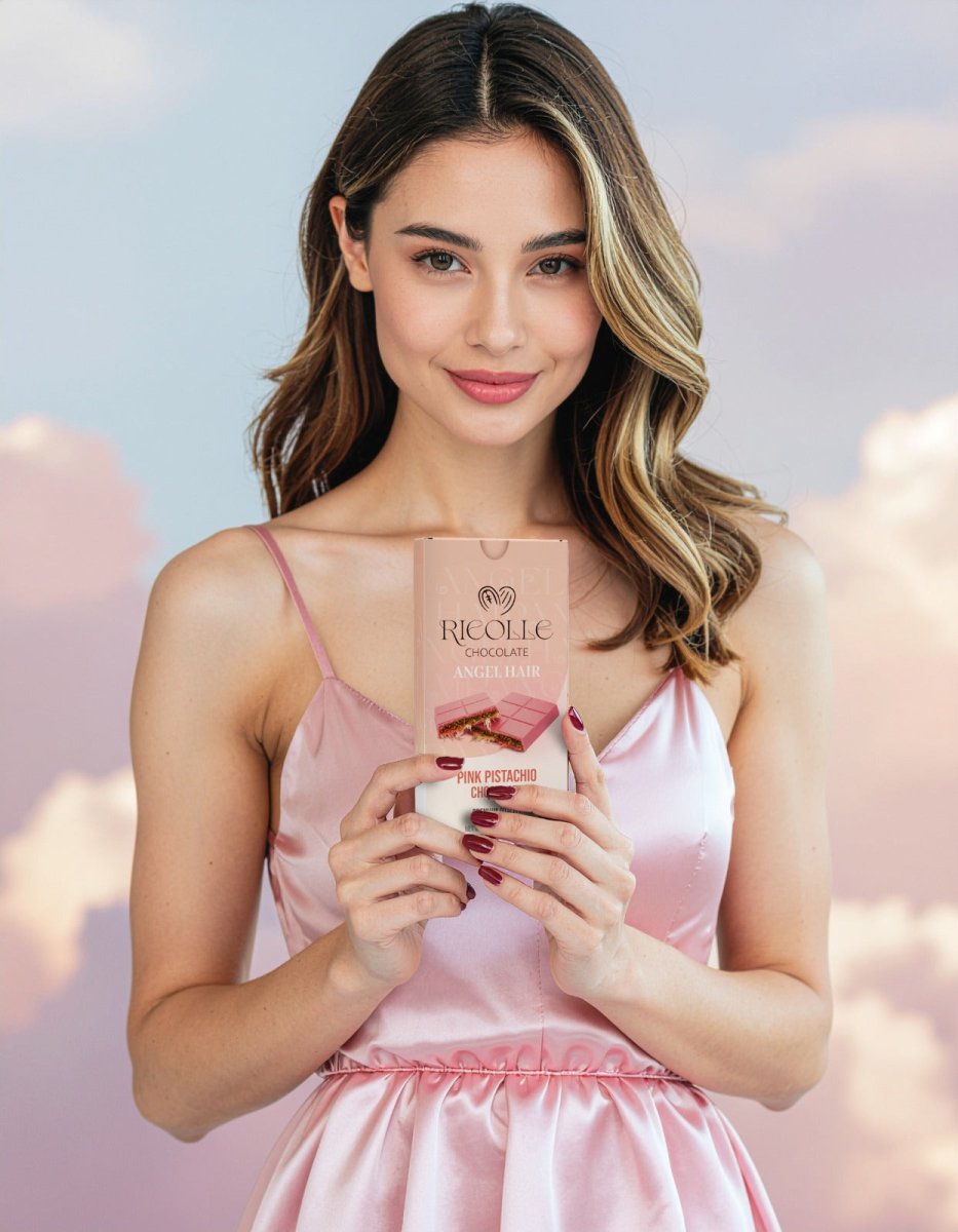 Ricolle Angel Hair Pink Pistachio Chocolate - 150g x 14 Pieces