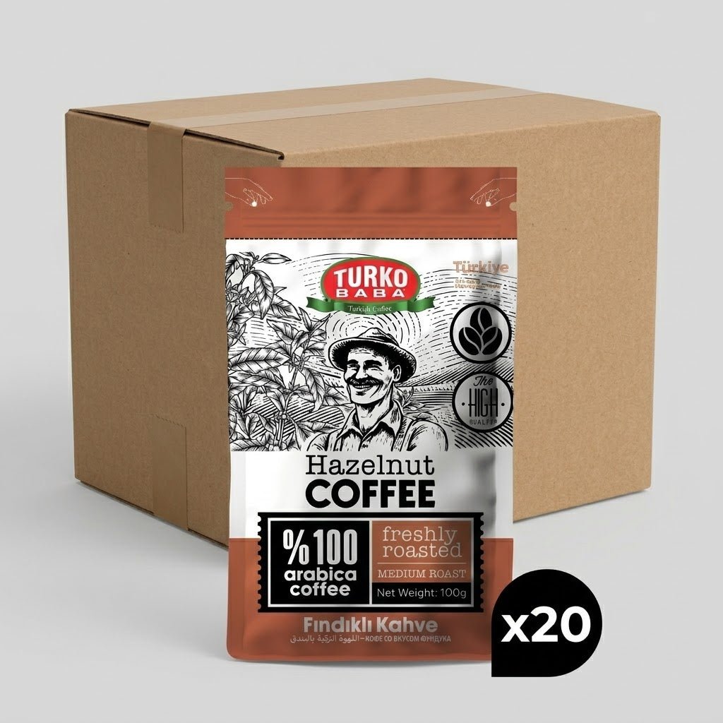 TURKOBABA Premium Hazelnut Flavored Arabica Coffee - 100g - Aladdin Business