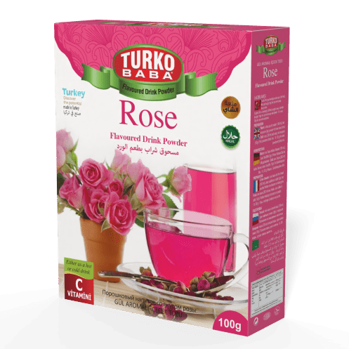TURKOBABA Premium Rose Flavored Instant Drink Mix - 100g - Aladdin Business