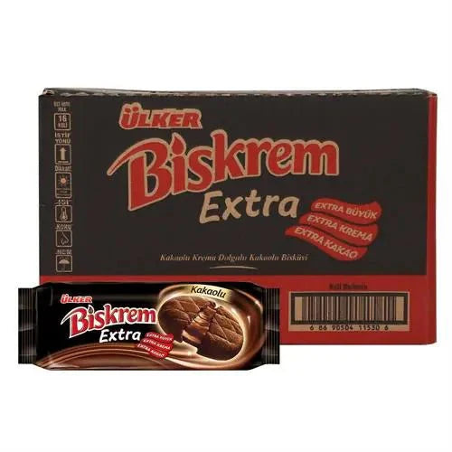 Biskrem Extra Cookies with Chocolate - 184g x 12 Pieces
