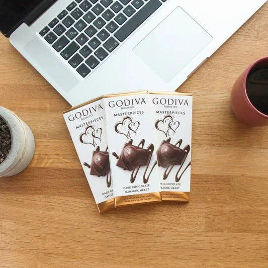Godiva Dark Chocolate Tablet with Velvety Dark Chocolate Filling - 86g x 18 Pieces