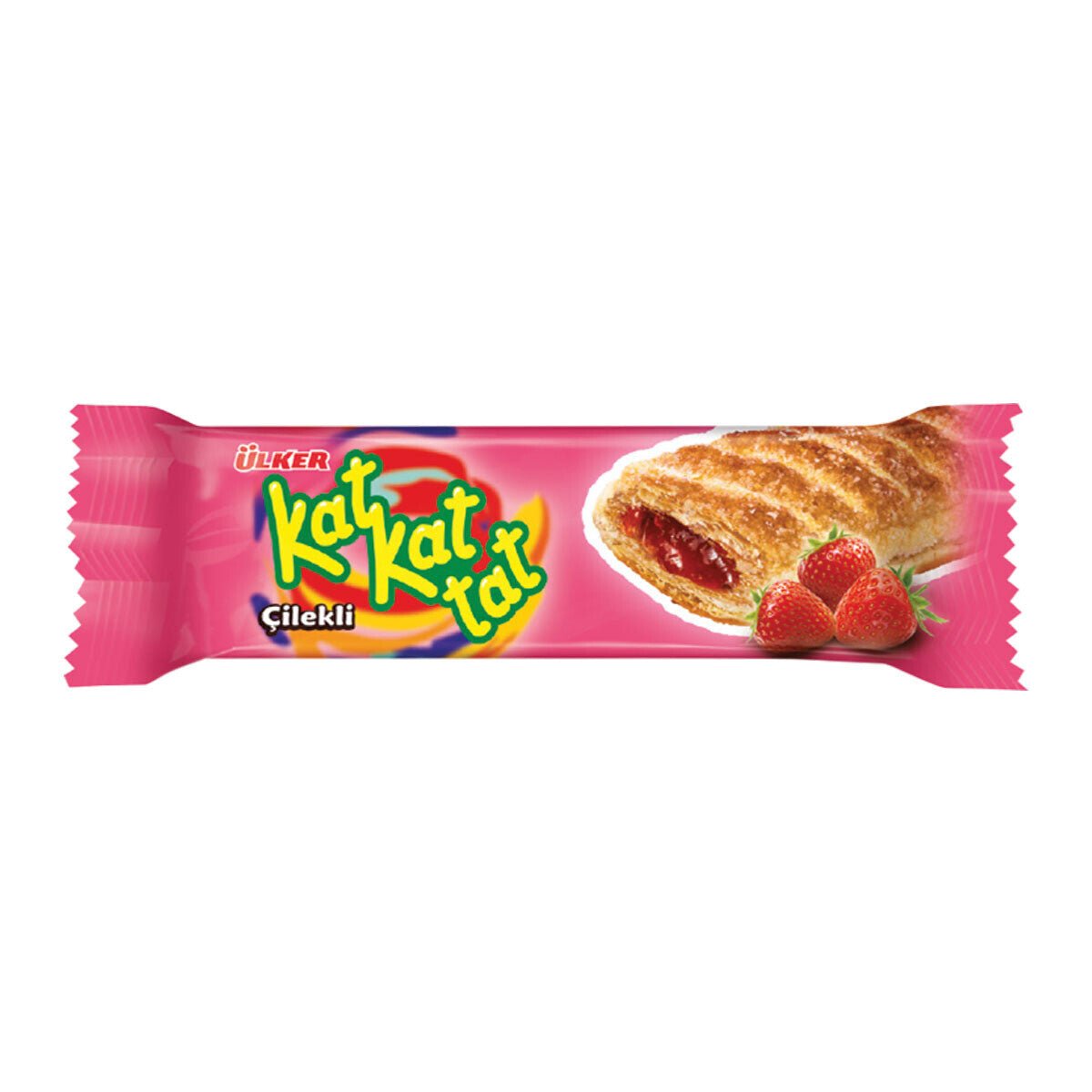 Kat Kat Tat Crispy Puff Pastry with Strawberry Filling - 28g x 24 Pieces