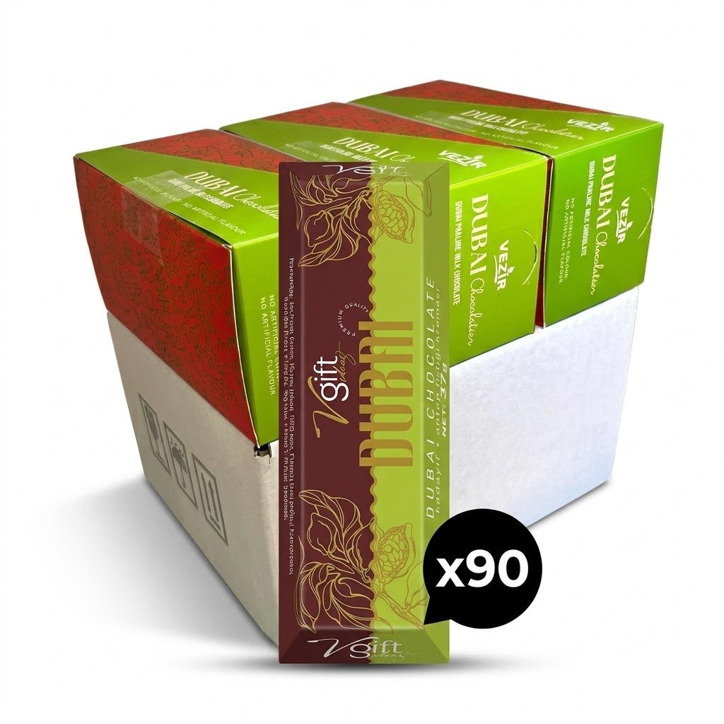 V - Gift Pistachio Praline Dubai Chocolate Bar - Crispy & Nutty Delight 37gr - Aladdin Business