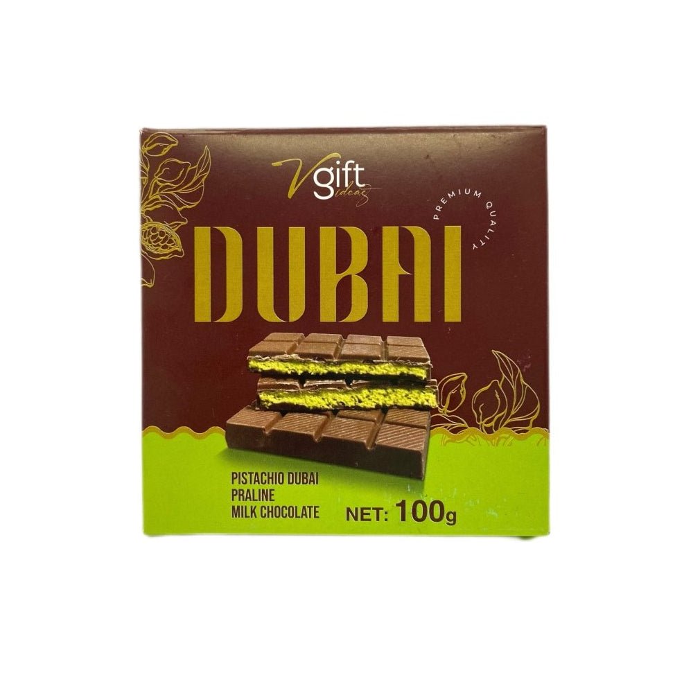 V - Gift Pistachio Praline Dubai Chocolate Bar - Crispy & Nutty Delight - Aladdin Business