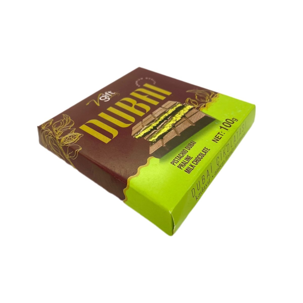 V - Gift Pistachio Praline Dubai Chocolate Bar - Crispy & Nutty Delight - Aladdin Business