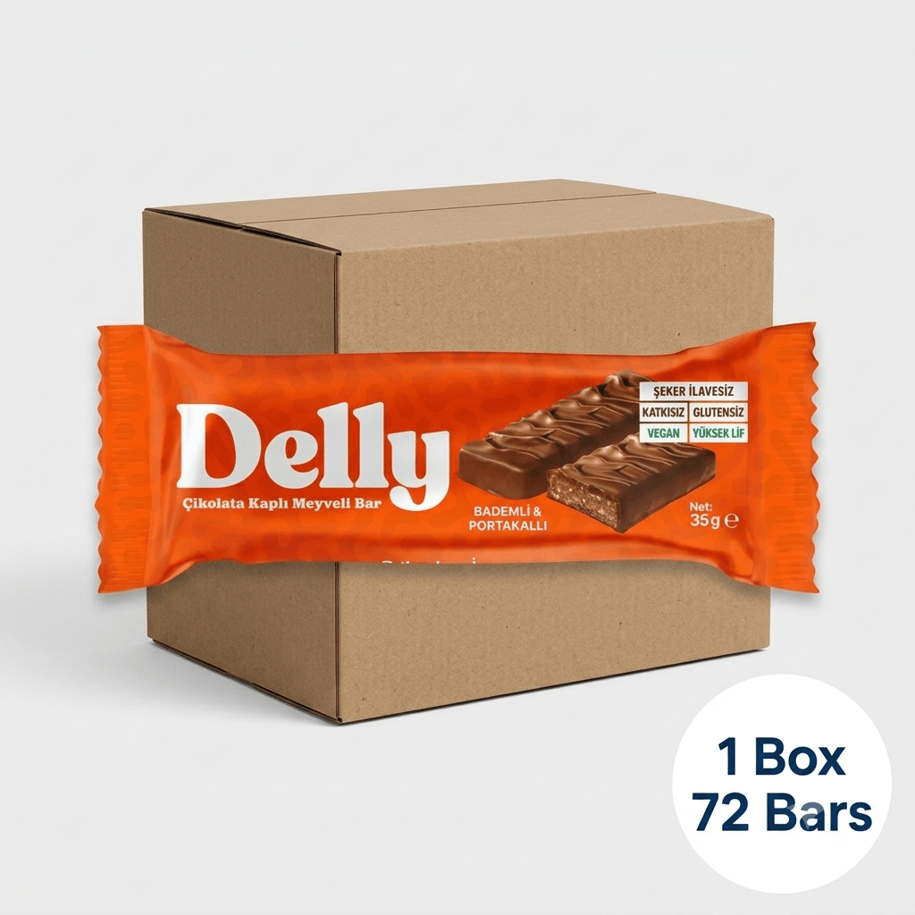 Wholesale Vegan Chocolate Covered Fruit Bar - Almond & Orange - 1 Case - 72 Bars - Aladdin Business
