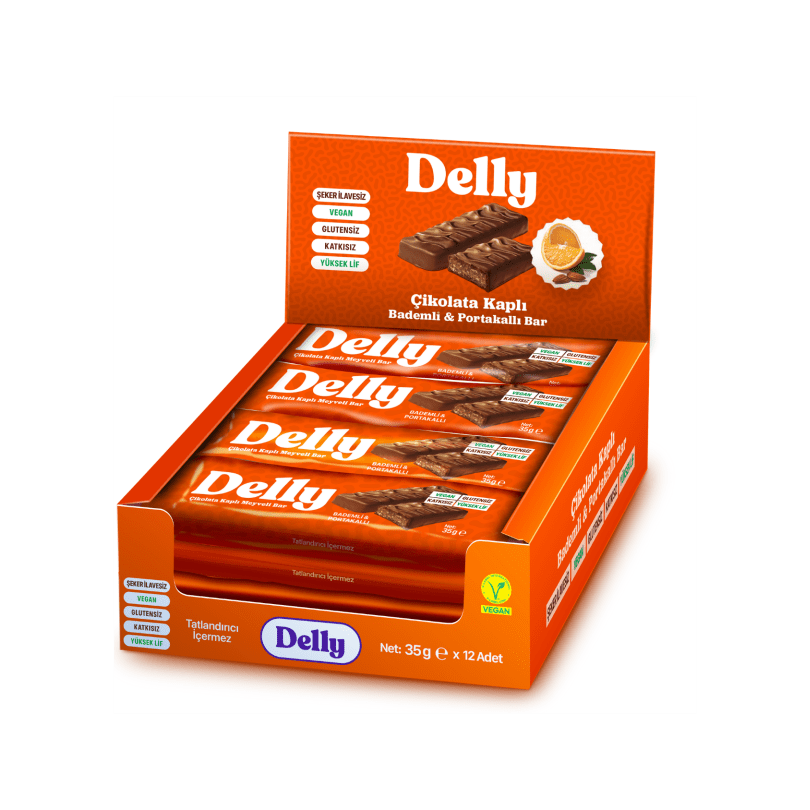 Wholesale Vegan Chocolate Covered Fruit Bar - Almond & Orange - 1 Case - 72 Packs - Aladdin Business