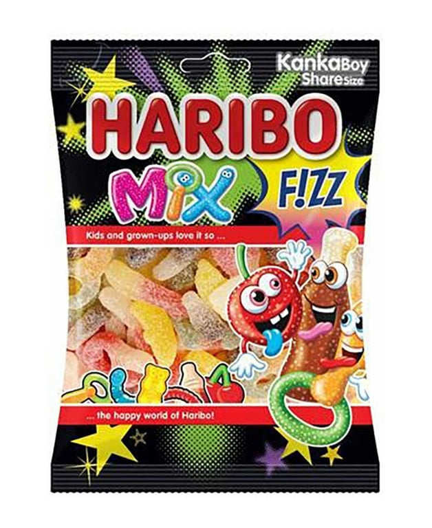Assorted Fizzy Gummy Candy Mix - 1 Case - 120 Packs x 70g Each