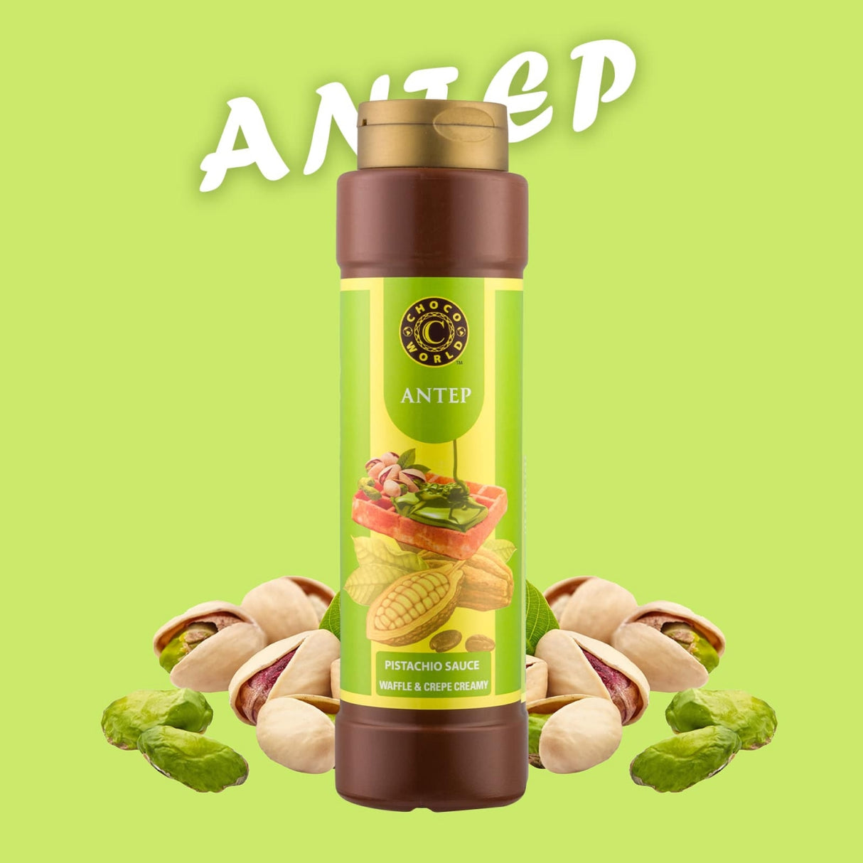 Chocoworld Pistachio Waffle Sauce Bottles | 6 x 800g Case