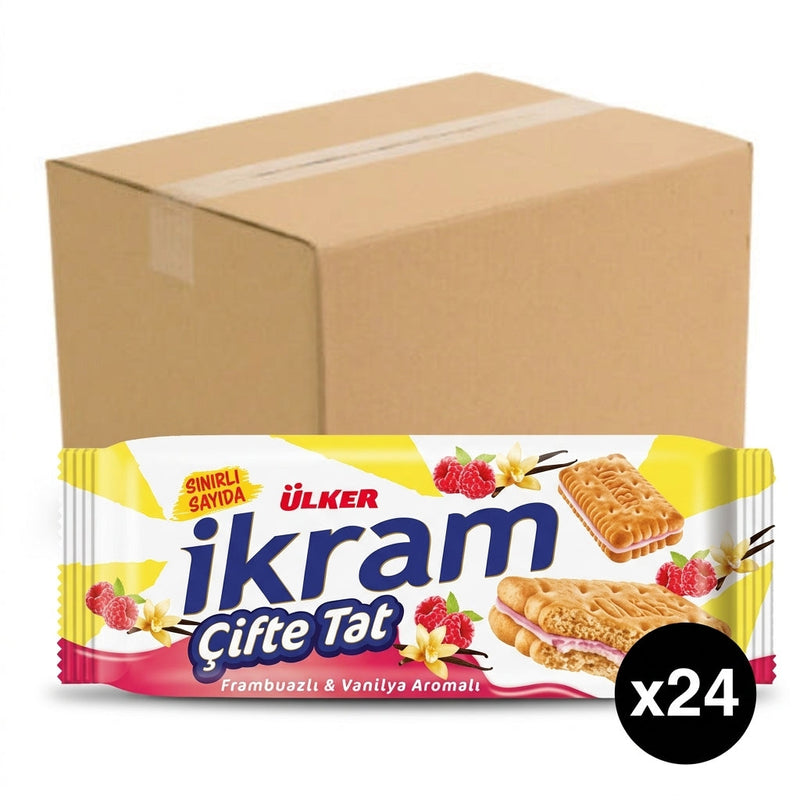 Ikram Biscuits with Raspberry and Vanilla - 87g x 24 Pieces