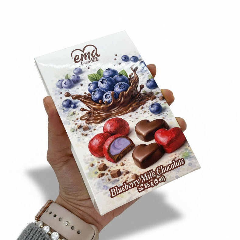 Gourmet Chocolate Blueberry Cream Filled Bar - 16 Packs x 85g