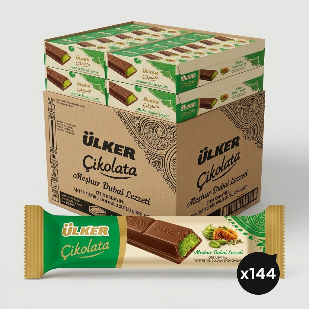 Dubai Chocolate with Antep Pistachio and Crispy Kataifi - 35g x 144 Bars