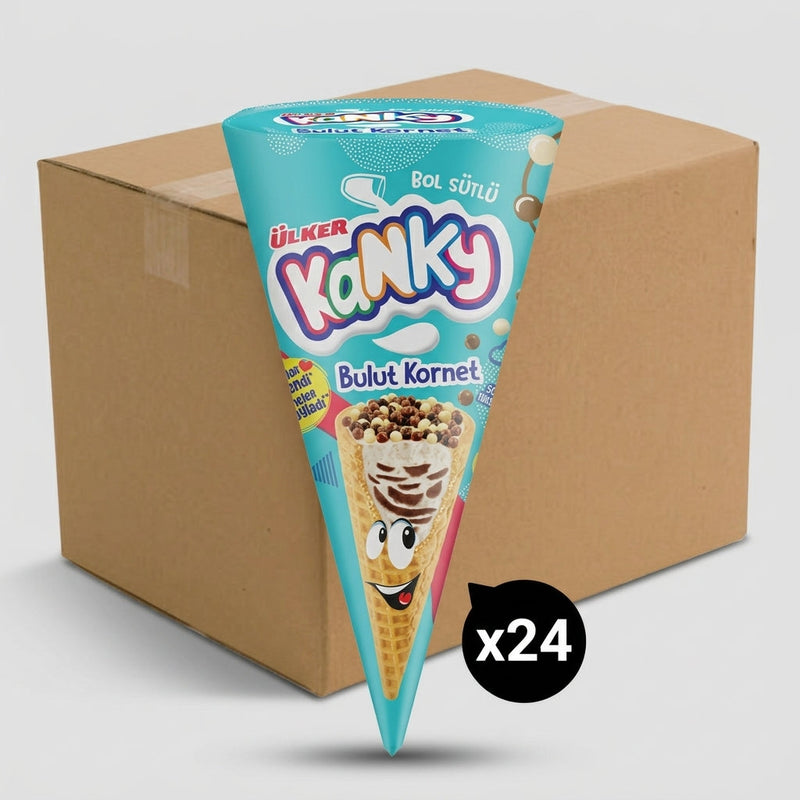 Kanky Chocolate Filled Cones - 27g x 24 Pieces