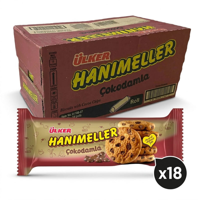 Hanimeller Cookies with Chocolate Chips - 82g x 18 Pieces