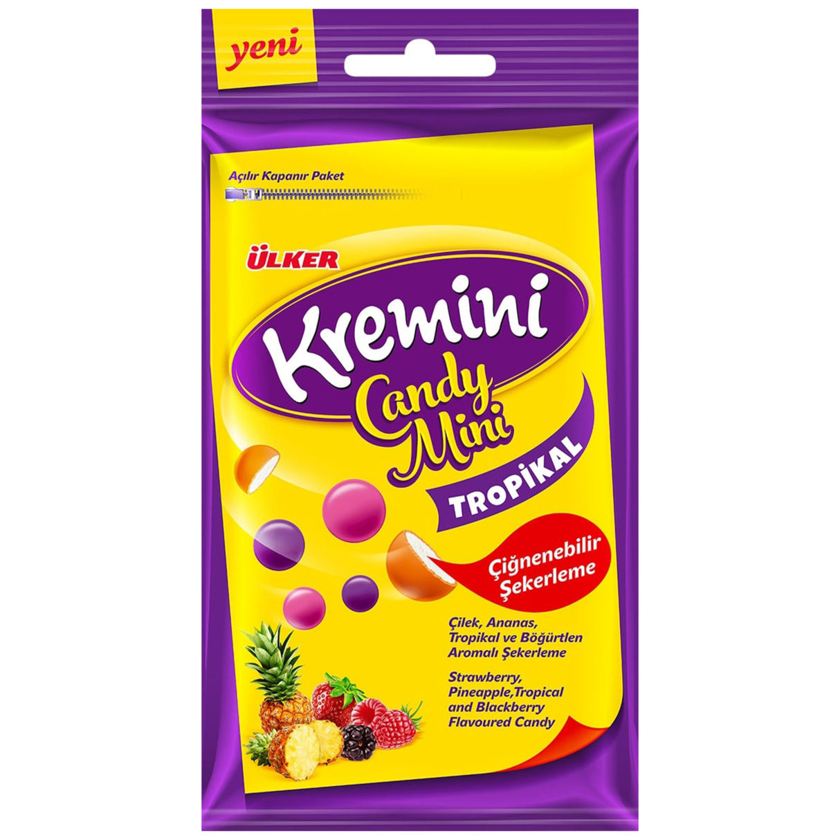 Premium Assorted Mini Tropical Fruit Candy - 1 Case - 72 Packs x 30g Each