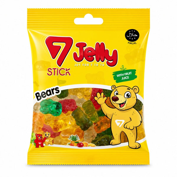 7 Jelly Stick Bears Gummy Candy – 80g (72-Bag Bulk Case) - Aladdin Business