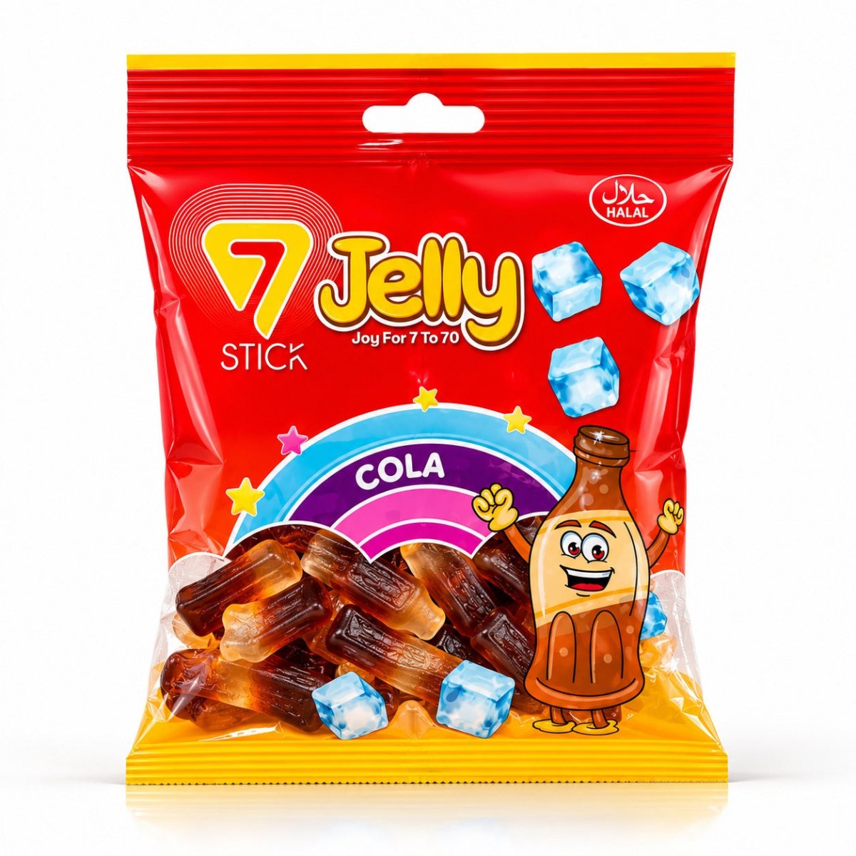 7 Jelly Stick Cola Gummy Candy – 80g (72-Bag Bulk Case) - Aladdin Business