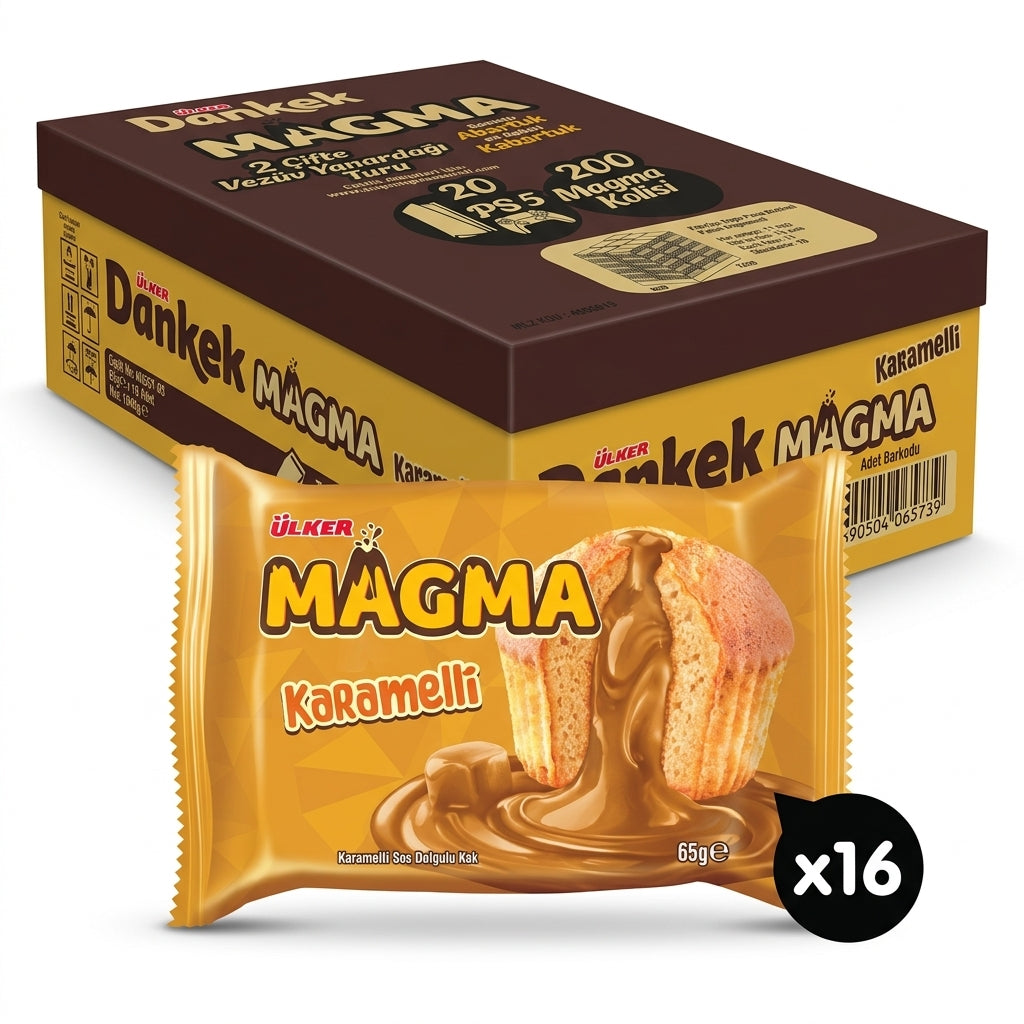 Dankek Magma Cake with Caramel Sauce - 65g x 16 Pieces