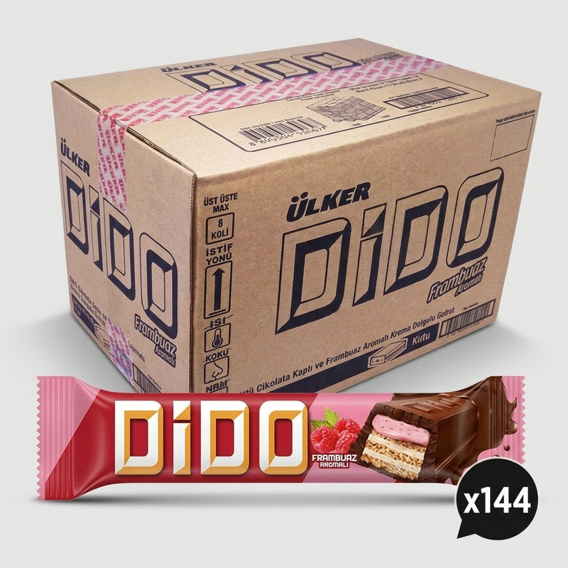 Dido Chocolate Covered Wafer Bar Filled with Raspberry Cream - 37g x 144 Pieces