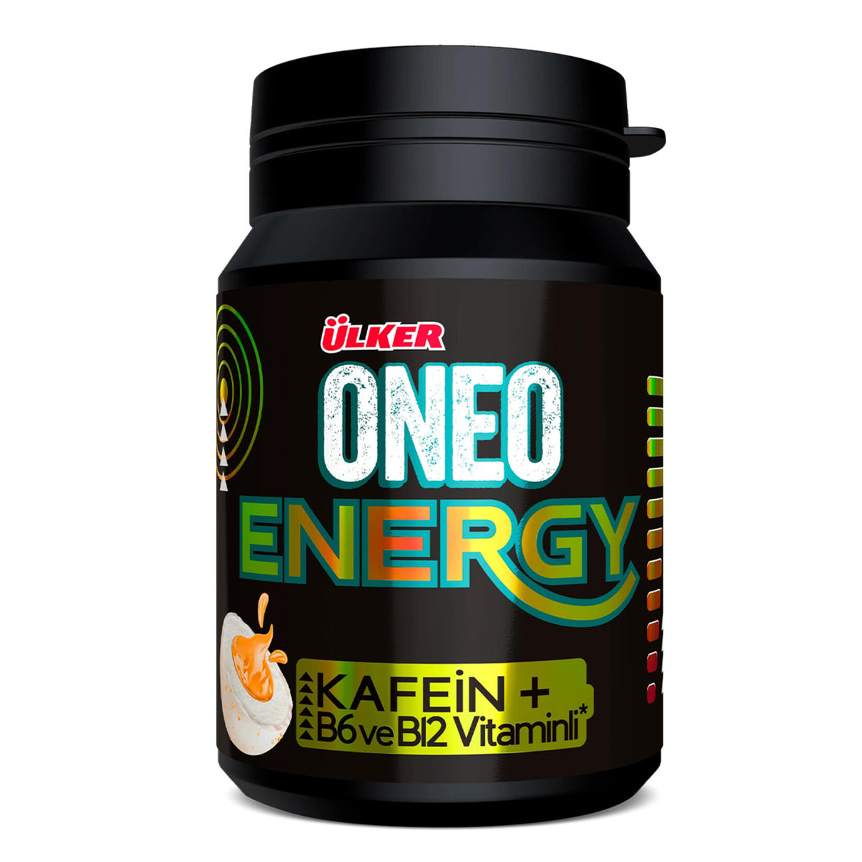 Premium Energy Fruit Flavored Chewing Gum Dragee Bottle - 1 Case - 12 Packs x 44g Each
