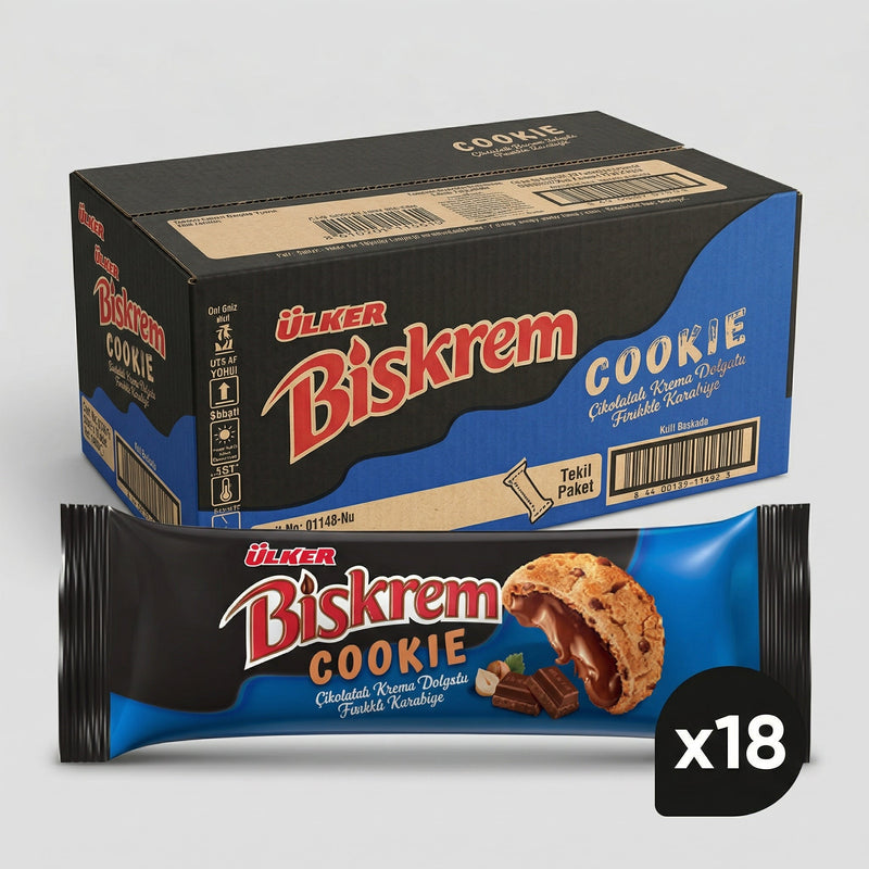 Biskrem Cookies with Chocolate Chips - 80g x 18 Pieces