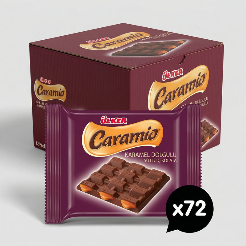 Caramio Chocolate Bar with Caramel Filling - 72 Pieces x 55g