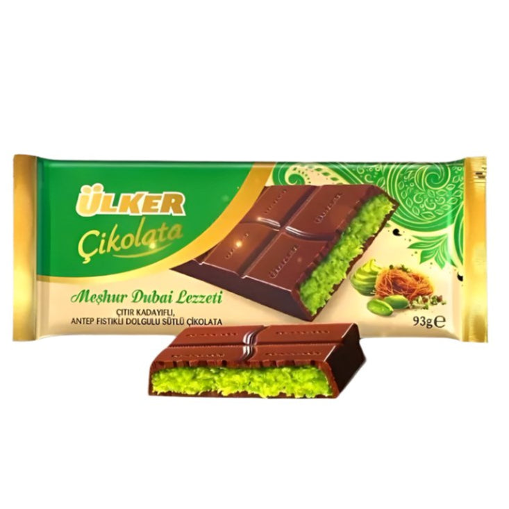 Ulker Dubai Chocolate with Antep Pistachio & Crispy Kataifi - 93g x 36 Pieces
