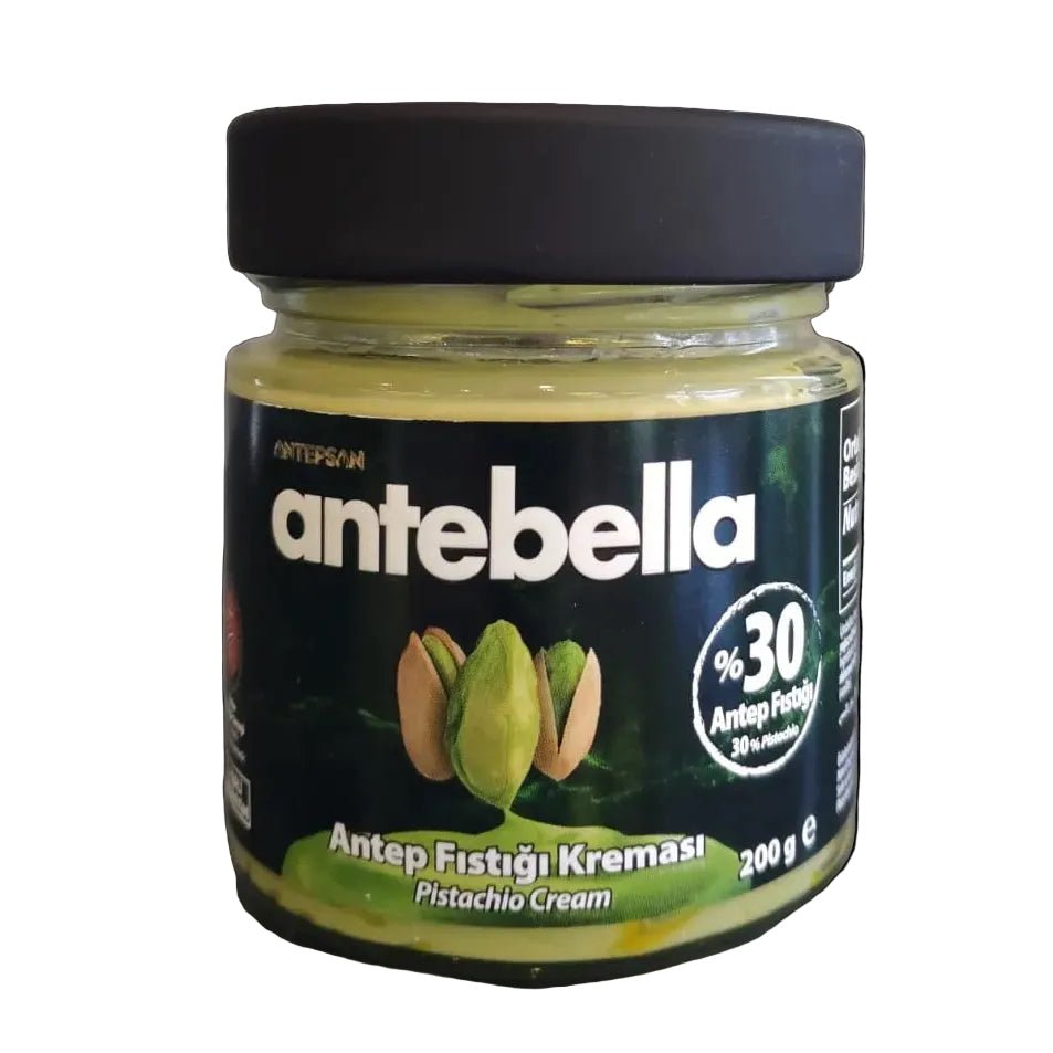 Antebella Spreadable Pistachio Cream (%30 Pistachio) – 1 Box - 12 Jars x 200 g Glass Jar - Aladdin Business