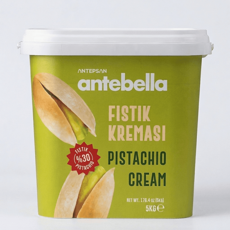 Antebella Spreadable Pistachio Cream (%30 Pistachio) – 1 Bucket - 5 kg Plastic Bucket - Aladdin Business