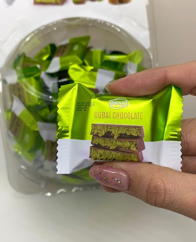Antep Pistachio & Kadayif Dubai Chocolate Bar - 2 Round Boxes x 16g x 75 Pieces