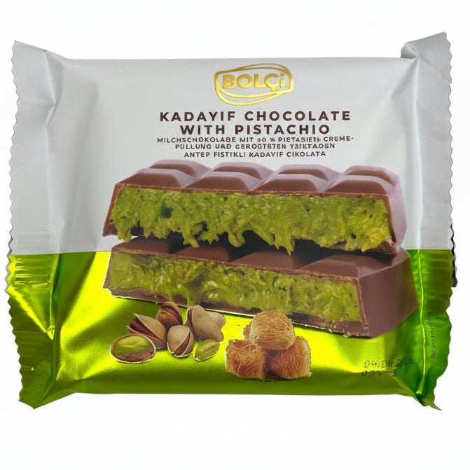 Kadayif Chocolate with Pistachio | Best Kadayif Dubai Chocolate Bar - 45 Pieces x 100g
